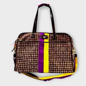 Kate Spade Brown and Purple Travel Duffle Bag